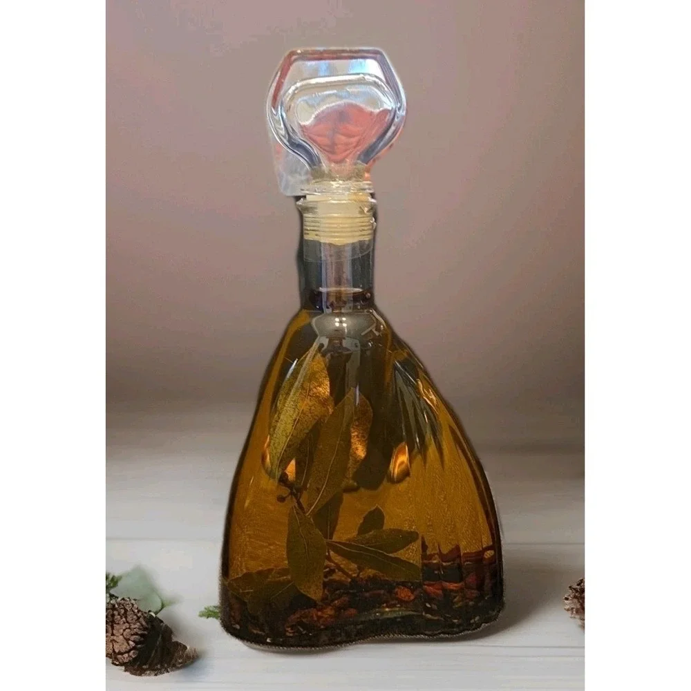 2x VTG Shonfeld's Vegetable Infused Vinegar Glass Bottles For Kitchen Decor Only